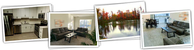 Four pictures of apartments